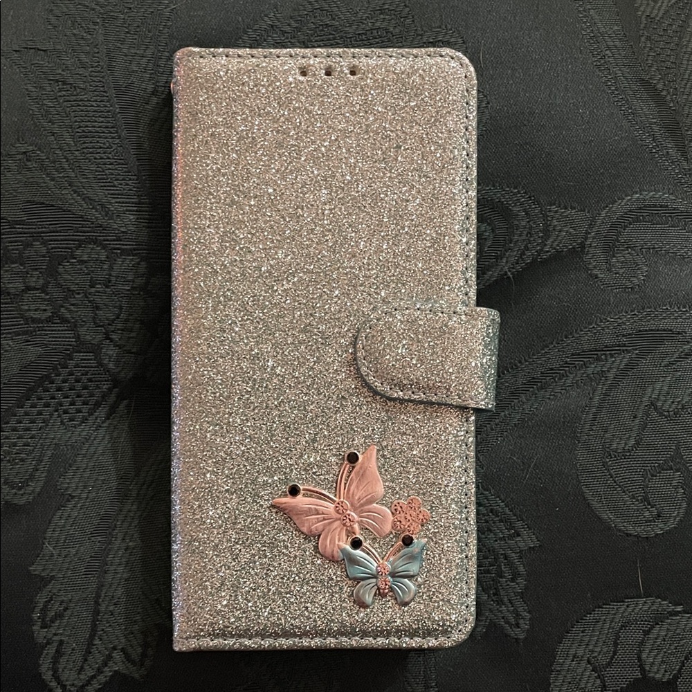 iPhone 12/12+ Butterfly Mobile Phone Protector & Wallet - Swarovski crystals too